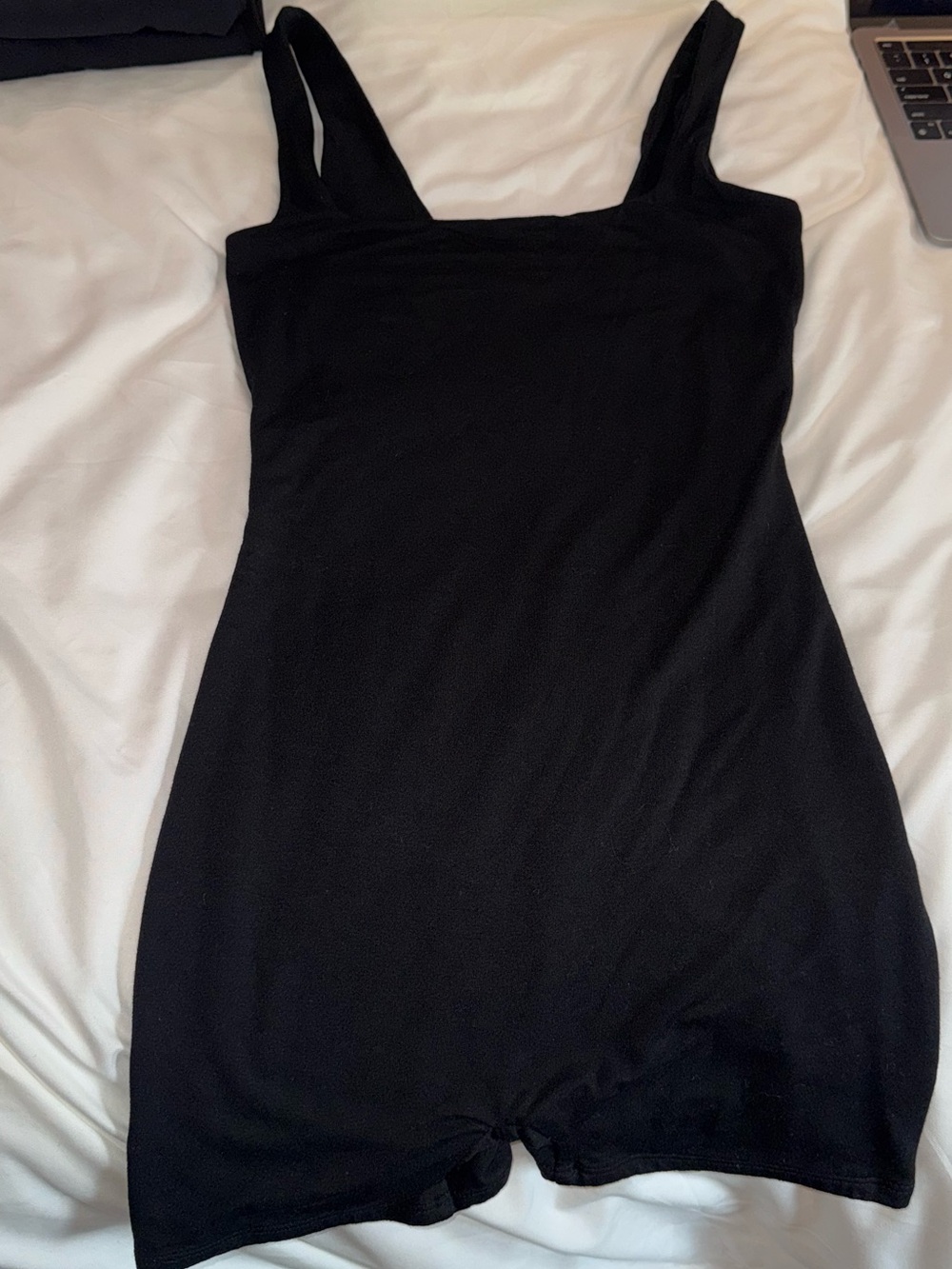 Oh Polly Black Square-Neck Romper